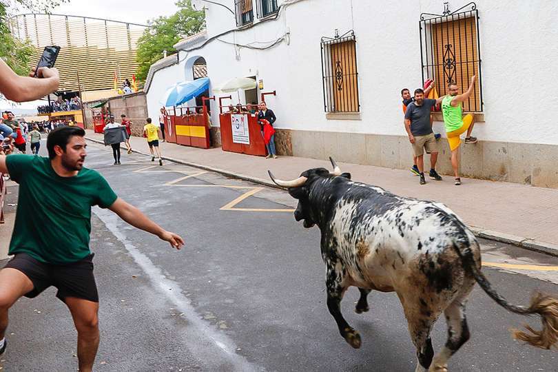 Otro de los momentos del Encierro de este jueves
