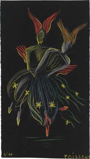 Valentine Hugo Pez. Proyecto de vestido para el Théâtre des Champs-Elysées, París, 1950