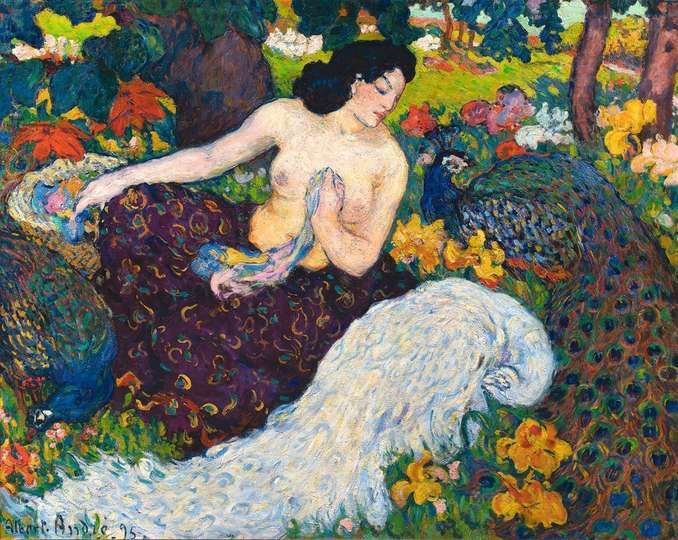 Albert André. Femme aux paons [Mujer con pavos reales], 1895
