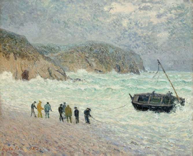 Maxime Maufra. Le Bateau à la côte, Morgat [El barco en la costa, Morgat], 1902