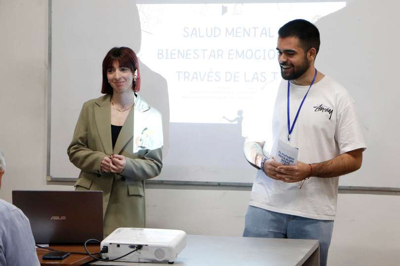 Sandra Merino y Guillermo Ruiz, al inicio de la cuarta sesión