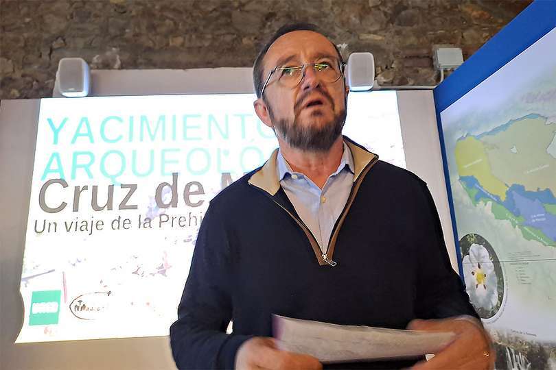Pablo Toledano, alcalde de Brazatortas, en la presentación del acto de puertas abiertas