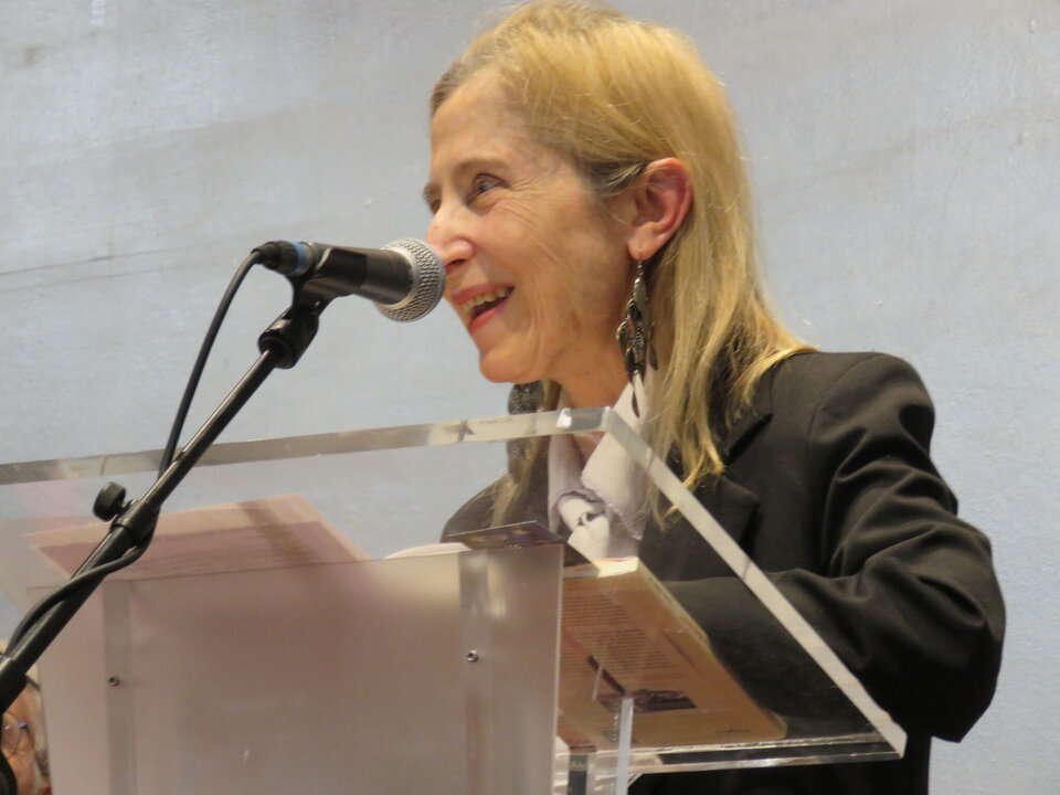 María Antonia Ortega, durante la lectura de un poema dedicado a Eduardo Ortega y Gasset