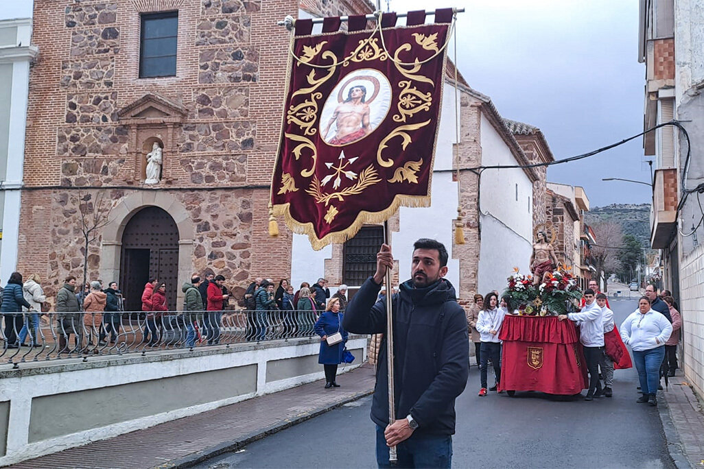 Procesión con la imagen del santo, ayer tarde