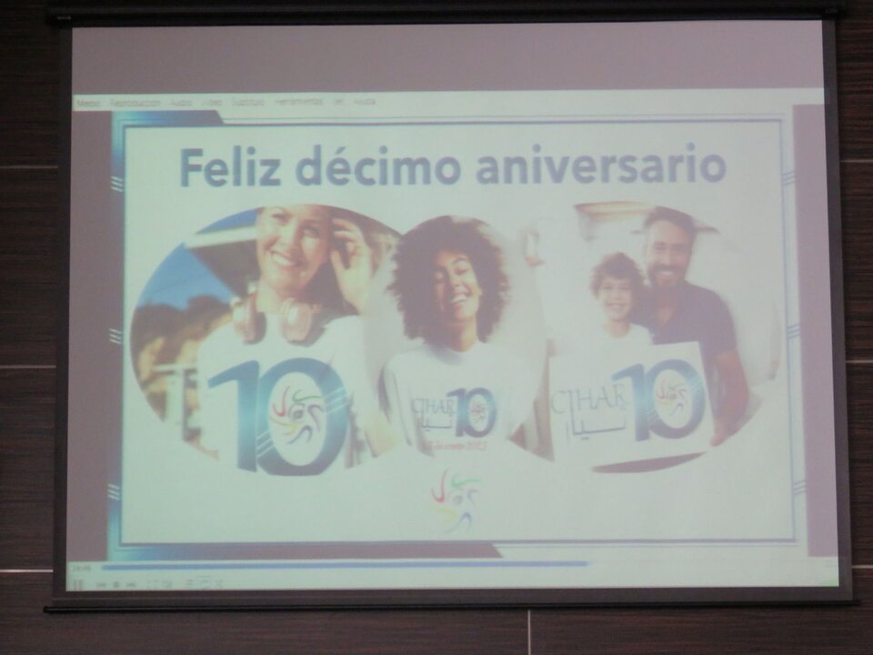 El acto continuó con la proyección de un Video de repaso sobre las actividades de CIHAR, en estos años