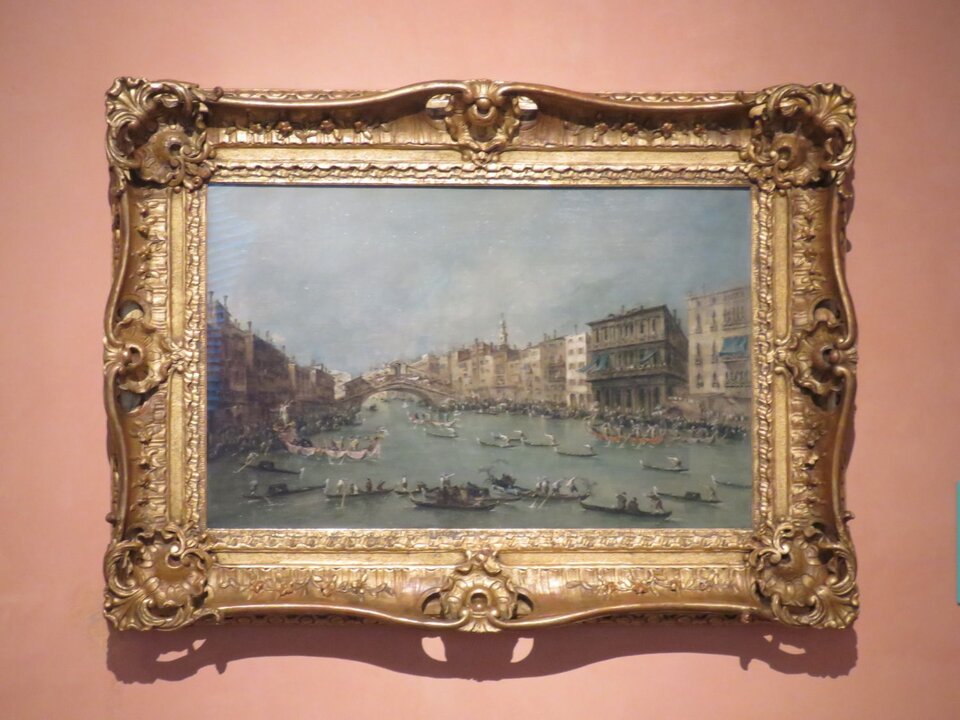 Francesco Guardi .Regata en el Gran Canal junto al puente de Rialto, hacía 1780