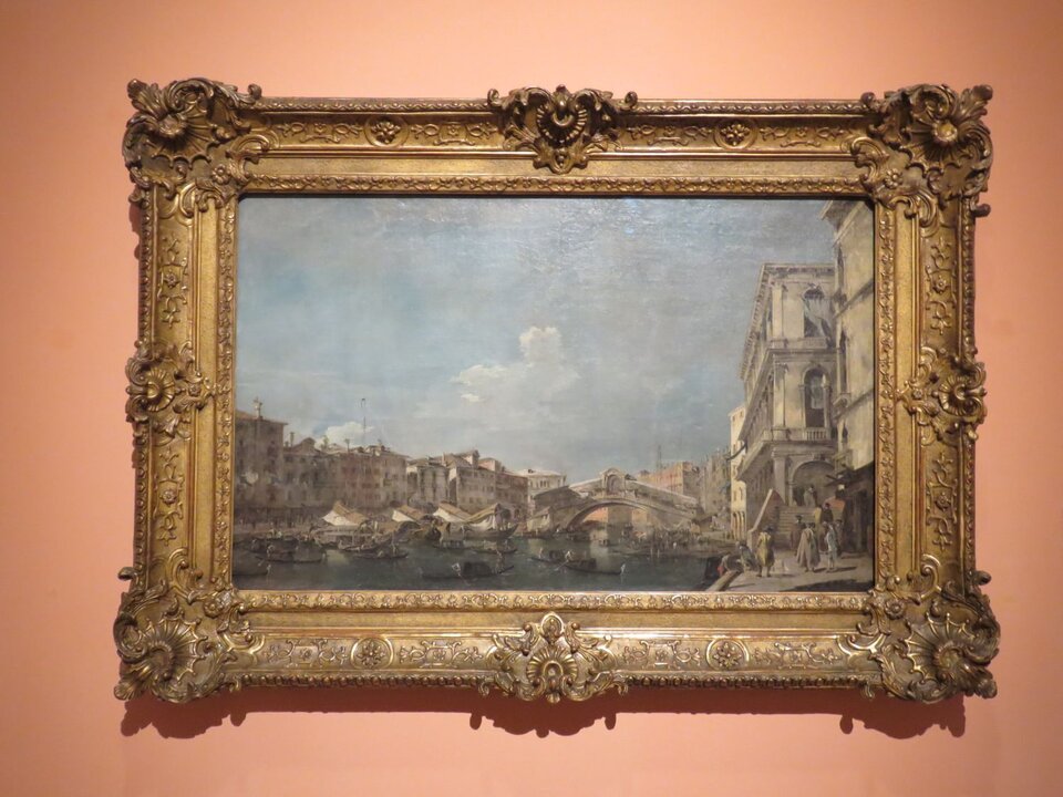 Francesco Guardi .El Gran Canal junto al puente de Rialto, hacía 1780-1790