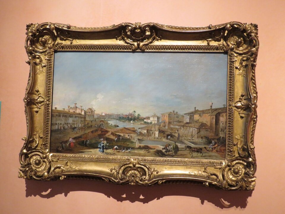 Francesco Guardi .Las compuertas en Dolo, hacía 1774-1776