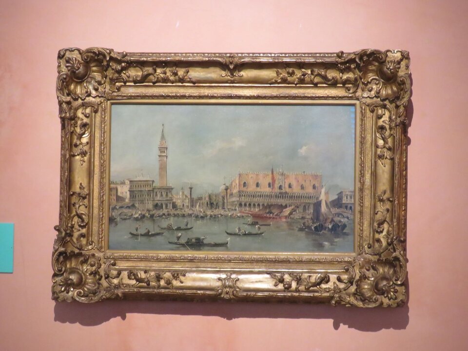 Francesco Guardi .Vista del Molo con el Palacio Ducal, hacía 1780-1790
