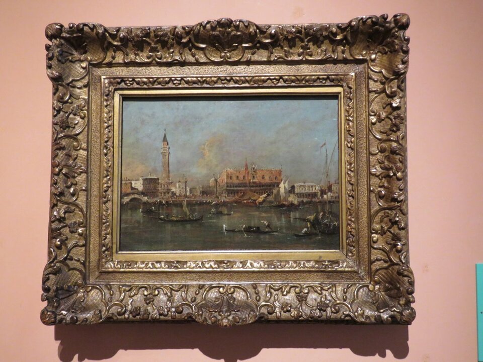 Francesco Guardi .Vista del Molo con el Palacio Ducal, hacía 1790