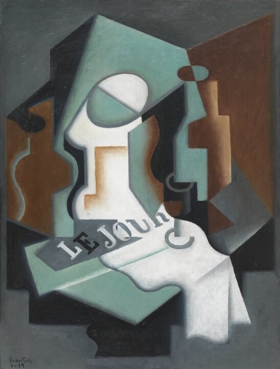 Juan (José Victoriano González Pérez) Gris. Botella y frutero, 1919