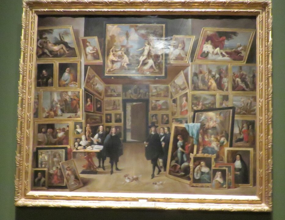 El archiduque Leopoldo Guillermo en su galería de pinturas de Bruselas, 1647-51. David Teniers II