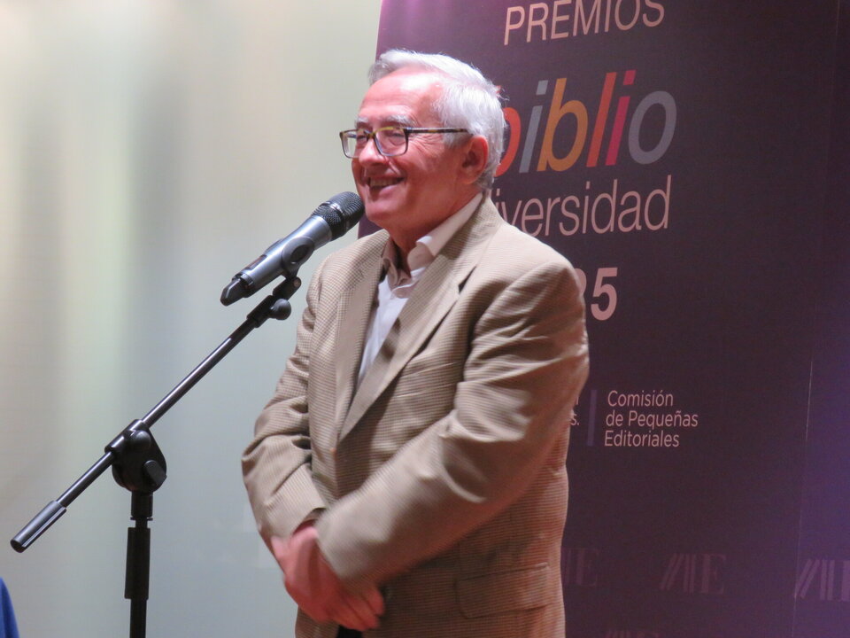 Manuel González, presidente de la AEM, durante su intervención que cerró el acto de entrega de premios