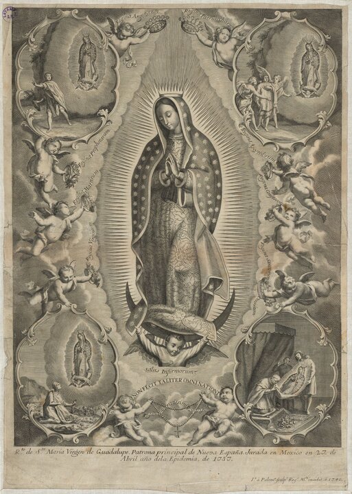 Retrato de Santa María Virgen de Guadalupe Juan Bernabé Palomino (1692-1777) Aguafuerte y buril 1740 Madrid, Biblioteca Nacional de España