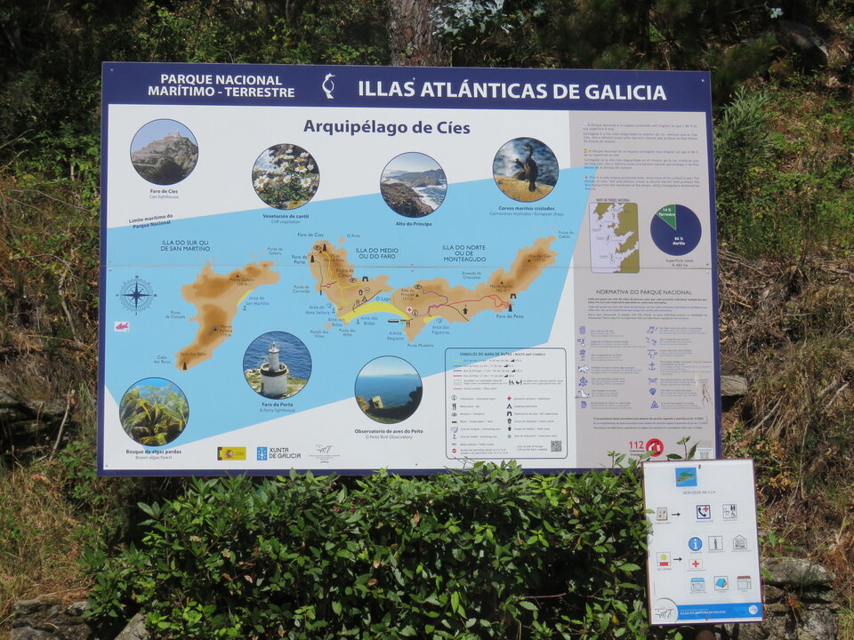 Esquema del Archipiélago de Cíes