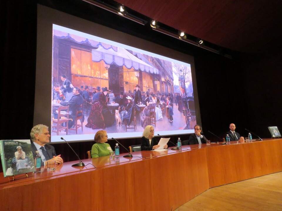 Greg Warden, director del Custard Institute; Amanda Dorset, directora del Meadows Museum; Blanca Pons-Sorolla, autora del libro; Enrique Varela, director del Museo Sorolla y Gonzalo Saavedra, director de Ediciones El Viso
