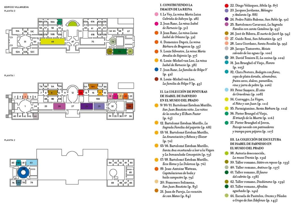 Plano de las salas del itinerario “El Prado en femenino”