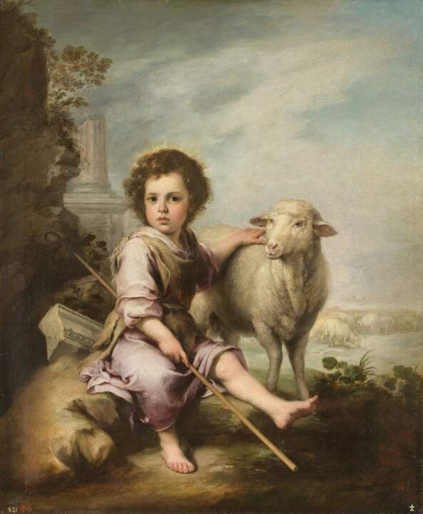 El Buen Pastor. Bartolomé Esteban Murillo. Óleo sobre lienzo, 123 × 101,7 cm. h. 1660. Planta 1. Sala 17