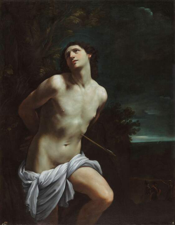 San Sebastián. Guido Reni . Óleo sobre lienzo, 172 × 134,5 cm. h. 1619. Planta 1. Estructura capilla Herrera. Sala 4