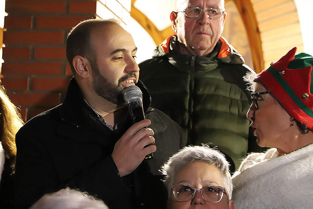 Jesús Ruiz y Adela Jiménez, durante el acto de anoche