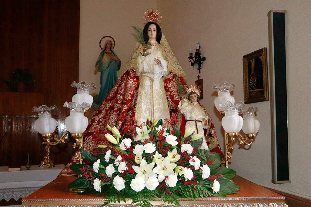 Santa Julita y san Quirico, montados para ser portados en una procesión que no saldrá este año