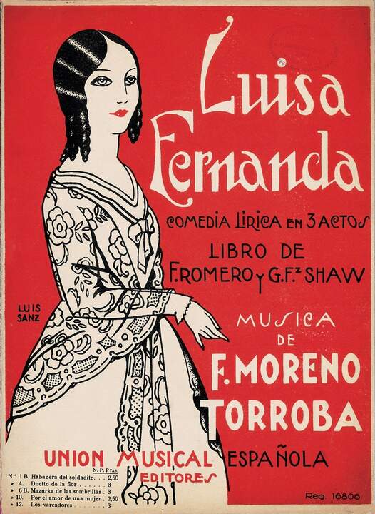 Imágenes del Diccionario de la Zarzuela :  Portada de Luisa Fernanda - Archivo ICCMU