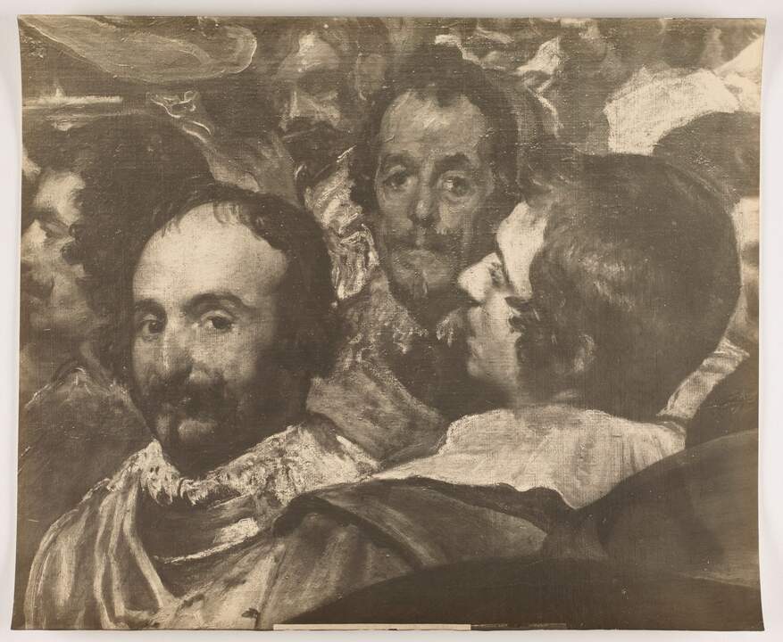 Detalle de La rendición de Breda, de Velázquez . Vicente Moreno (1894-1954) . Papel a la gelatina. Firmada. h. 1930. Donada por Enriqueta Harris y sus sobrinos José Antonio Buces y Paloma Renard, 2003. HF-1625
