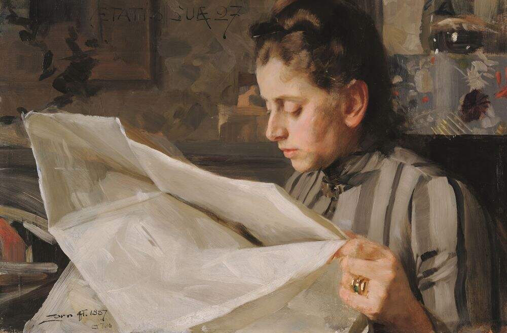 Anders Zorn. Emma Zorn leyendo, 1887