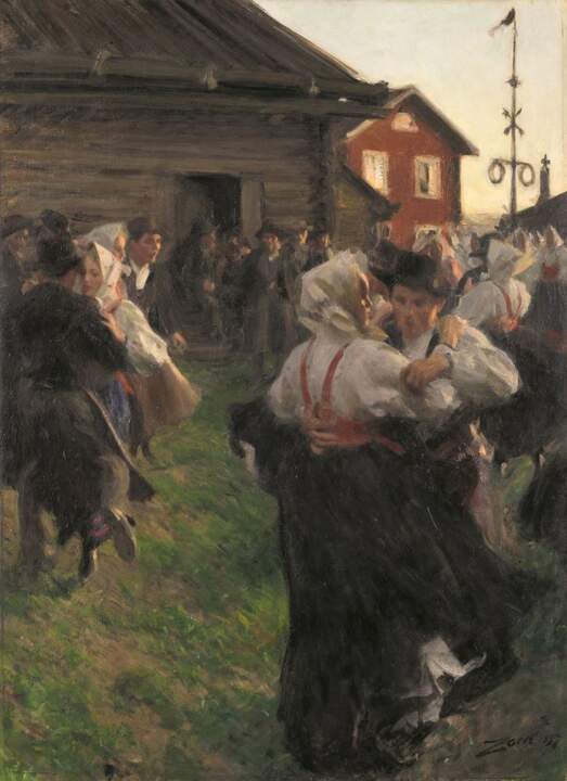 Anders Zorn. Baile del solsticio de verano, 1897