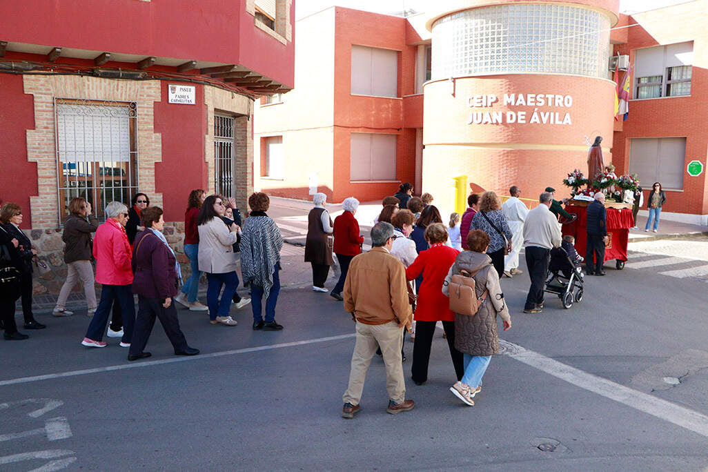 La procesión, enfilando esta tarde la calle Corredera