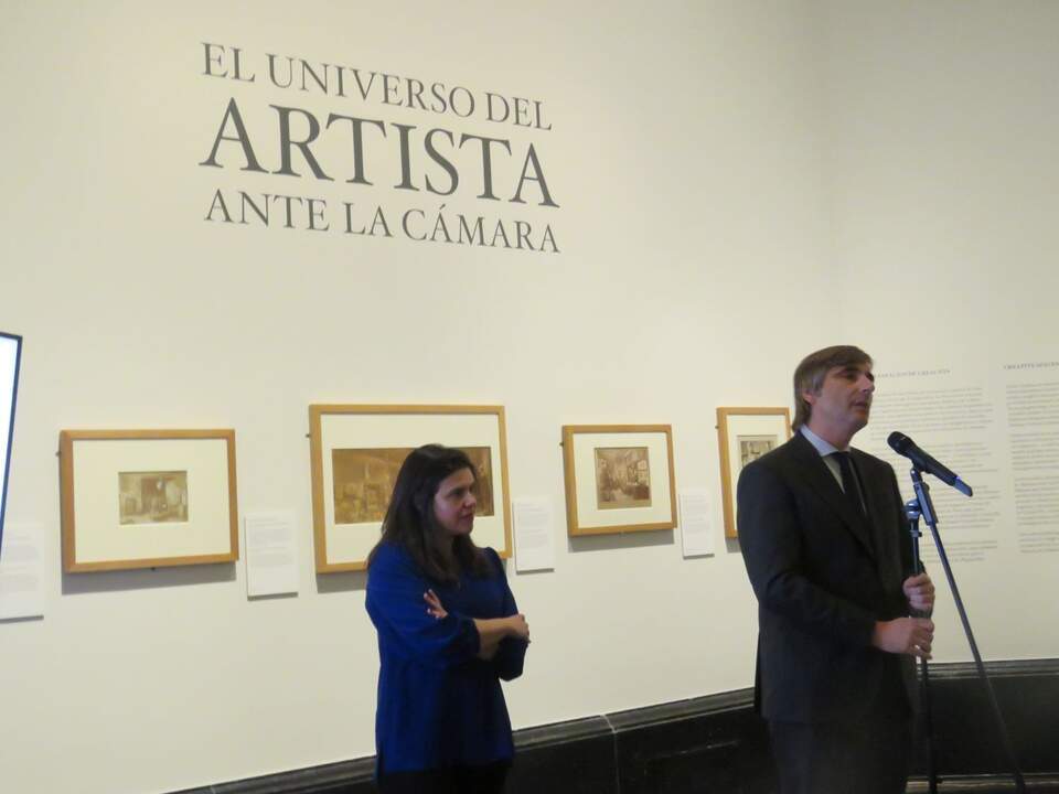 Alfonso Palacio y Beatriz Sánchez Torija durante el acto de presentación de la exposición