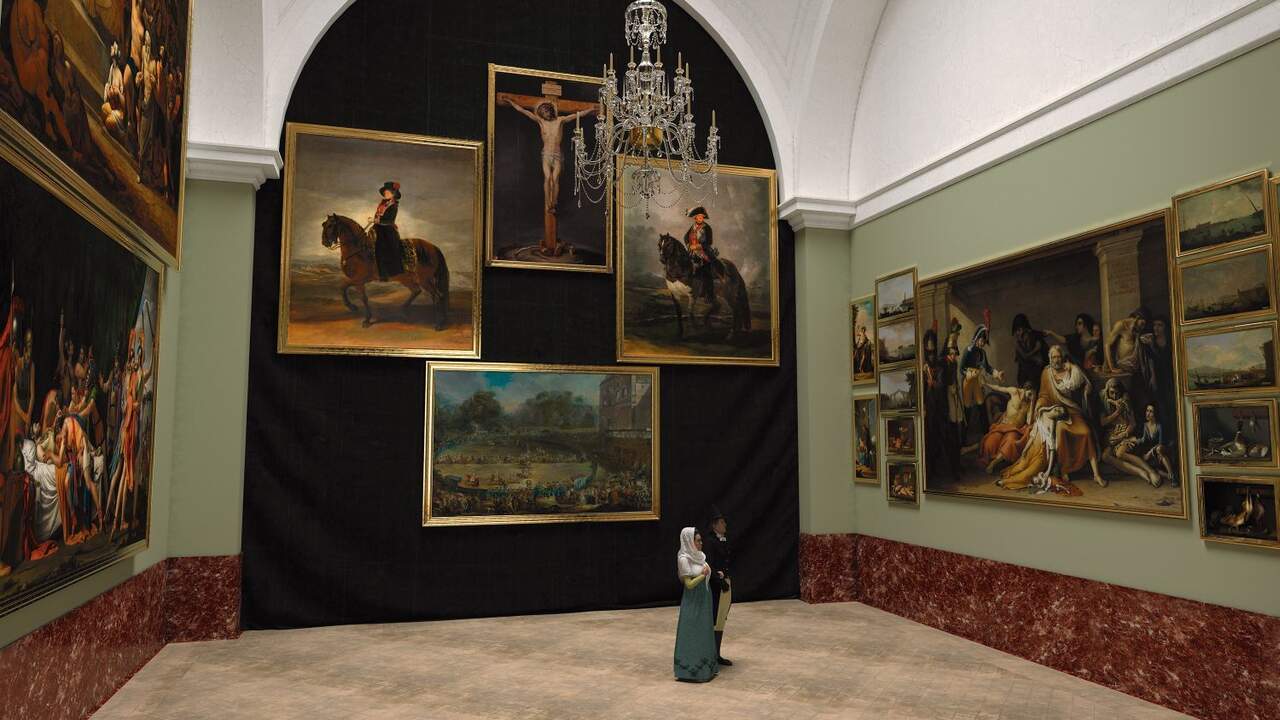 Recreación del «salón tercero» del Museo del Prado en 1819
