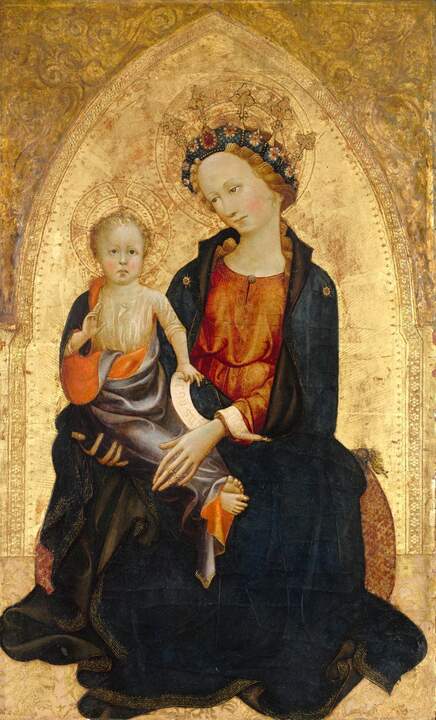 Virgen de la Humildad. Gherardo Starnina. Temple y pan de oro sobre tabla h. 1400. Cleveland, The Cleveland Museum of Art, Leonard C. Hanna, Jr. Fund