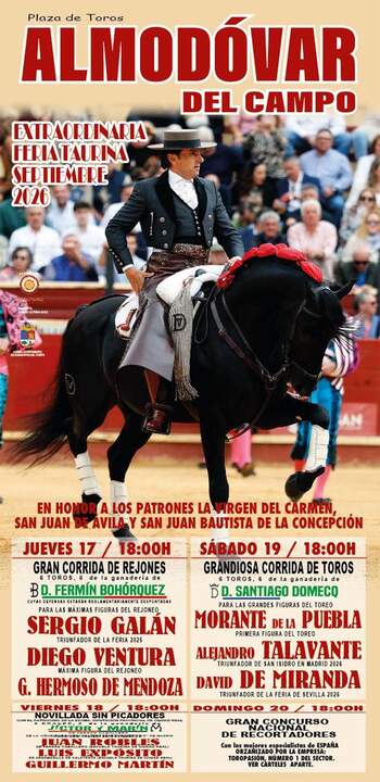 Cartel que destaca el festejo de rejones