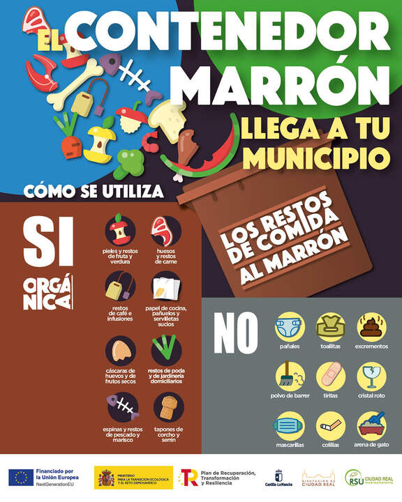 Infografía sobre restos permitidos y no permitidos en el contenedor marrón